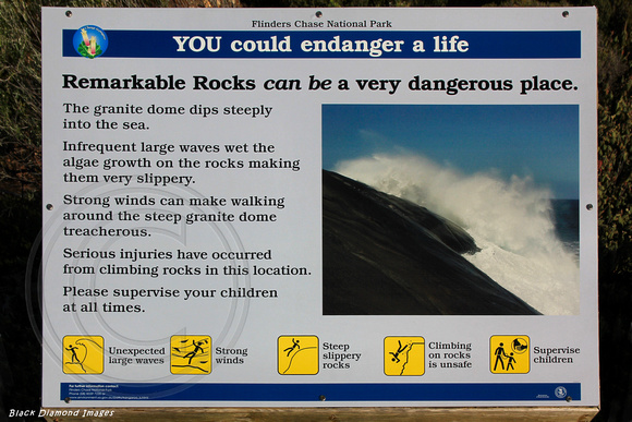 nterpretive Sign, Remarkable Rocks, Kilpatrick Point, Flinders Chase National Park,