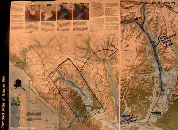 Glacier Bay National Park - Map of Route