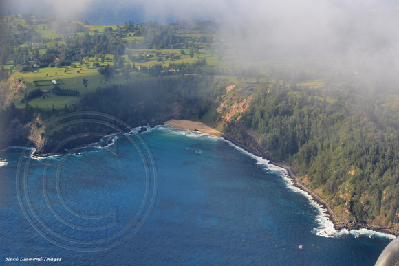 Aerial Views of Anson Bay - Leaving  Norfolk Island