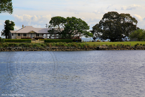 Dumaresq Island House From River Side Park, Cundletown, NSW