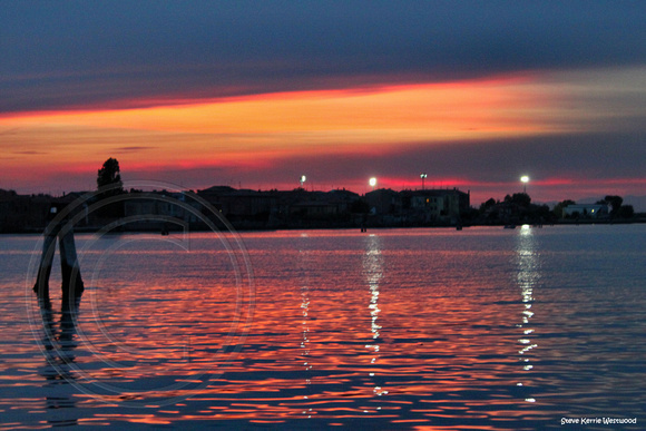 Sunset on Way Back From Burano/Murano Islands, Venice, Italy