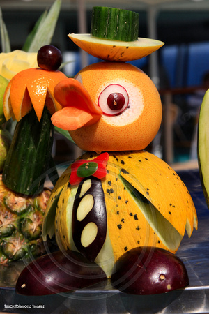 Fruit Sculpture on board the Aquamarine - Greek Island Cruise