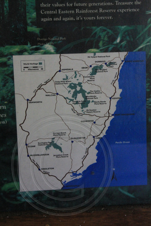 Map in Shelter at Plateau Beech Rest Area - Barrington, Werrikimbe, Willi Willi, New England National Parks