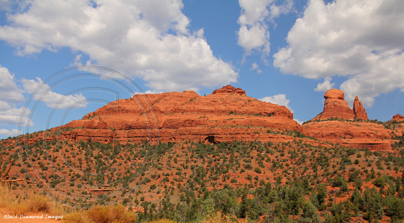 Red Rock Formation Viewed from Schnebly Hill Road (or Munds Wagon Trail) East of Sedona, Arizona, USA