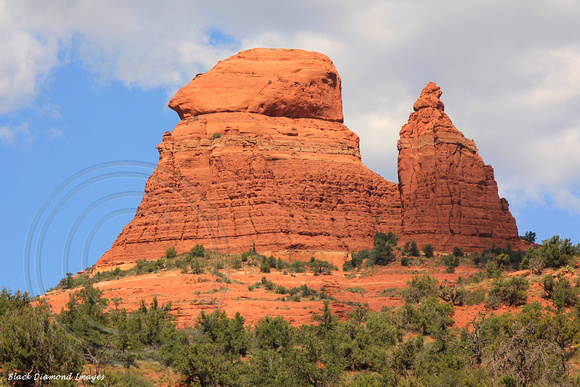 Red Rock Formation Viewed from Schnebly Hill Road (or Munds Wagon Trail) East of Sedona, Arizona, USA