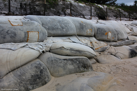 Vandalised, Repaired and Collapsed Sandbag Revetment Belongil Beach, Byron Bay, North Coast, NSW - 22nd April 2013