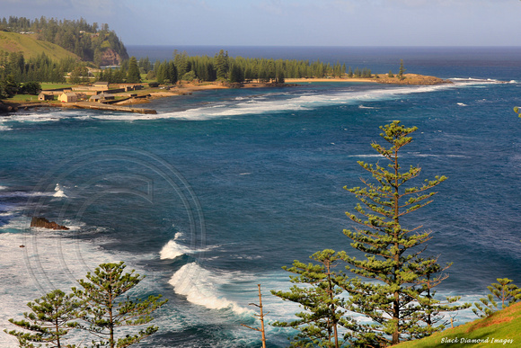 View From Bumbora Reserve Looking Across Cresswell Bay to Kingston, Norfolk Island