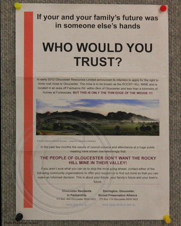 Who Would You Trust, Anti Rocky Hill Coal Mine at Gloucester, NSW - Gloucester Residents in Partnership Leaflet