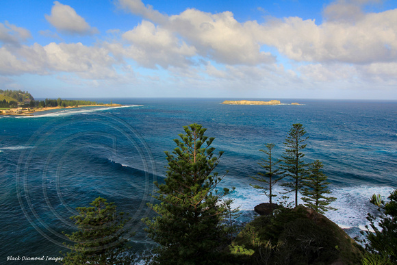 View From Bumbora Reserve Looking To Point Hunter and Nepean Island, Norfolk Island
