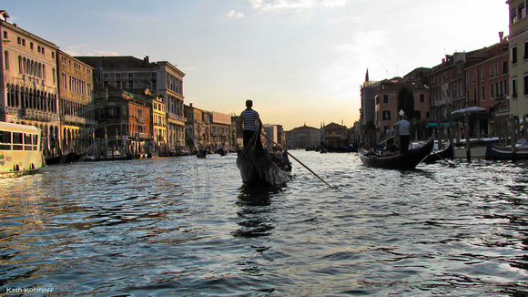 Grand Canal Gondolier, Venice, Italy