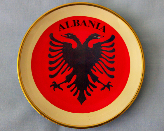 Souvenir Plate - Albanian Double Headed Eagle Symbol