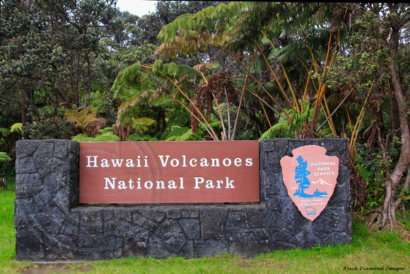 Entry Sign, Volcanoes National Park - Big Island, Hawaii