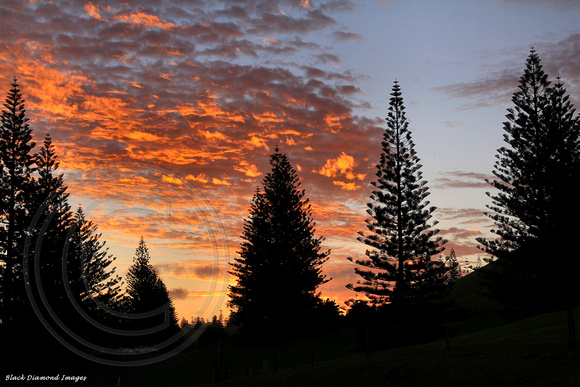 Sunset Looking Toward Quality Row, Kingston, Norfolk Island