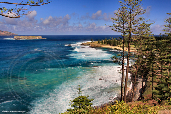 View Over Cemetery Bay and Nepean Island From Driver Christian Rd, Norfolk Island