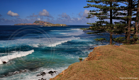 View Over Cemetery Bay to Nepean Island and Phillip Island From Driver Christian Road Lookout