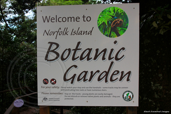 Norfolk Island Botanic Gardens Sign - Norfolk Island