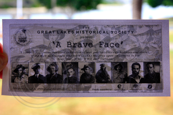 'A Brave Face' - Great Lakes Historical Museum 2010 Anzac Portrait Exhibition Forster, NSW