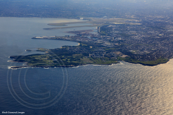 View to Sydney's Kingsford Smith International Airport over La Perouse and Botany