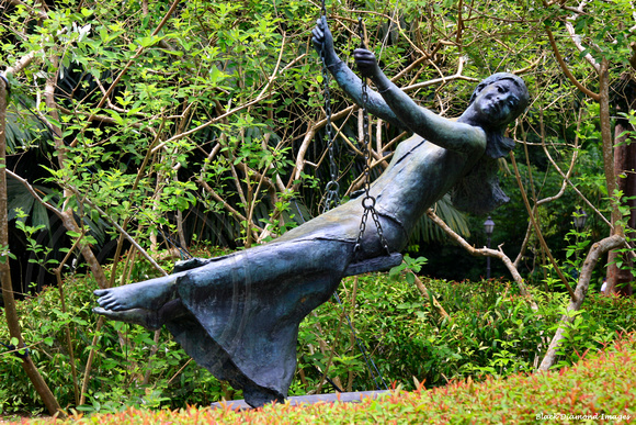 Girl on a Swing - Sculptue - Singapore Botanic Gardens