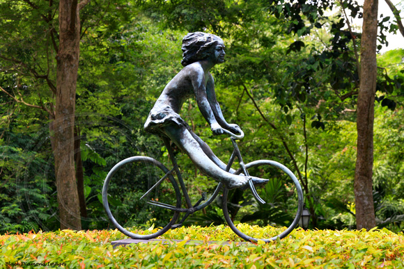 Girl on a Bike - Sculpture - Singapore Botanic Gardens