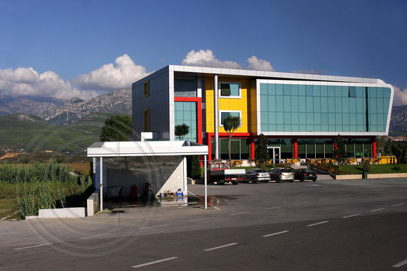 Modern Colourful Building Road to Tirana